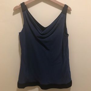 WHBM BLUE SILK BLOUSE